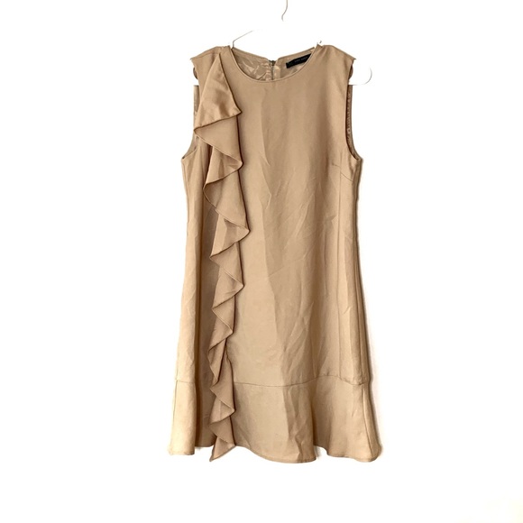 Zara Dresses & Skirts - 3/$25 Zara Nude Blush Ruffle Sleeveless Dress